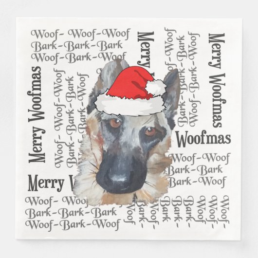 Kerstmis: Shepherd Santa Hat Servet (Voorkant)