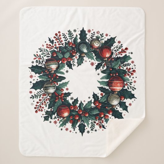 Kerstmis Sherpa Deken (Voorkant)
