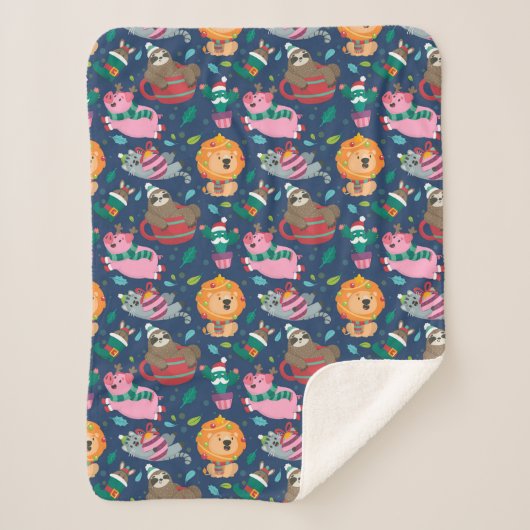 Kerstmis Sherpa Deken (Voorkant)