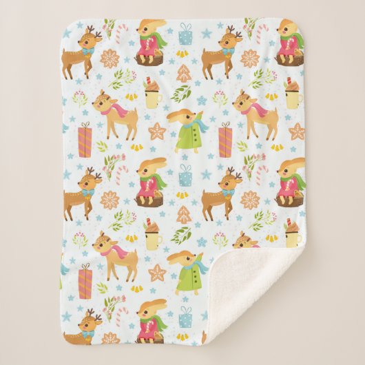 Kerstmis Sherpa Deken (Voorkant)