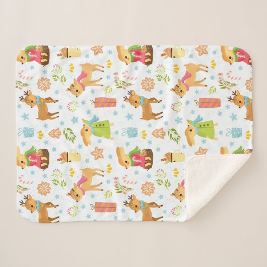 Kerstmis Sherpa Deken (Voorkant (horizontaal))