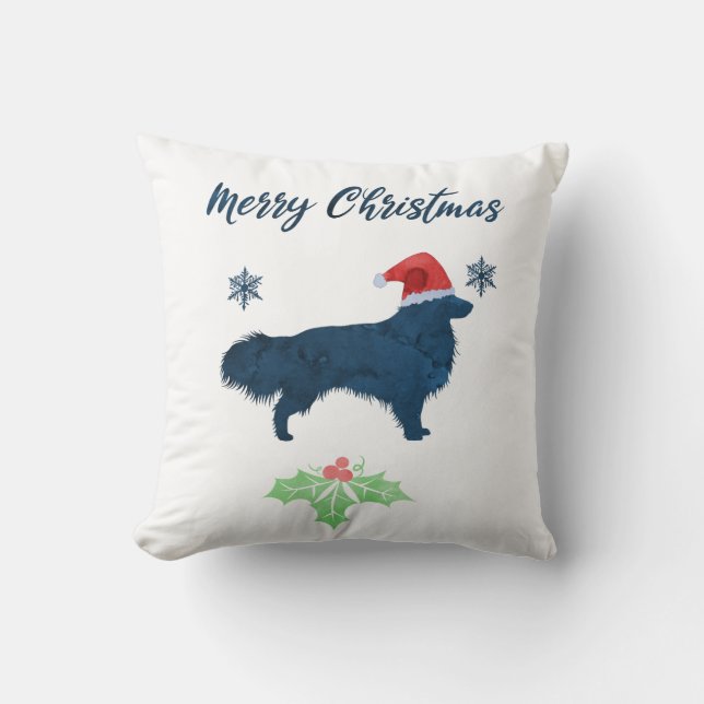 Kerstmis Shetland Sheepdog Sheltie Dog Kussen (Voorkant)