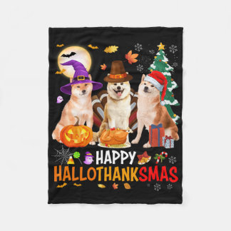 Kerstmis Shi Inu Sinterklaas Halloween Gelukkig Ha Fleece Deken