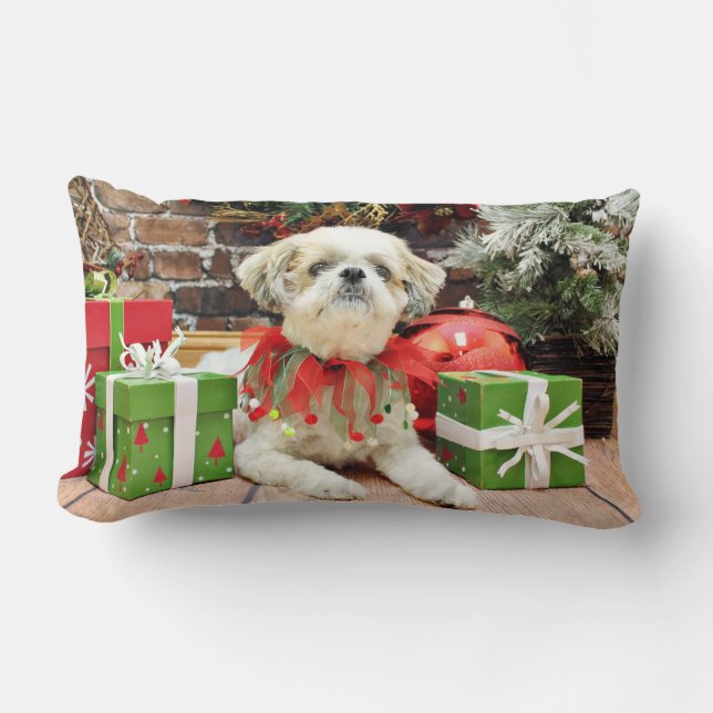 Kerstmis - Shih Tzu - Bailey Kussen (Voorkant)