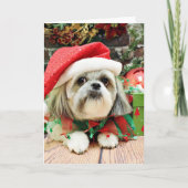 Kerstmis - Shih Tzu - Gizmo Feestdagen Kaart (Voorkant)