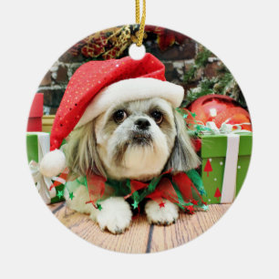 Kerstmis - Shih Tzu - Gizmo Keramisch Ornament