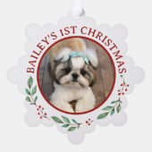 Kerstmis Shih Tzu hond gepersonaliseerd Ornament Kaart (Achterkant)
