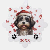 Kerstmis Shih Tzu hond gepersonaliseerd Ornament Kaart (Voorkant)