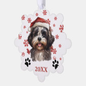 Kerstmis Shih Tzu hond gepersonaliseerd Ornament Kaart (Links)