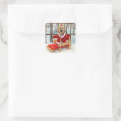 Kerstmis Shih-Tzu Hond Vierkante Sticker (Tas)