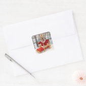 Kerstmis Shih-Tzu Hond Vierkante Sticker (Envelop)