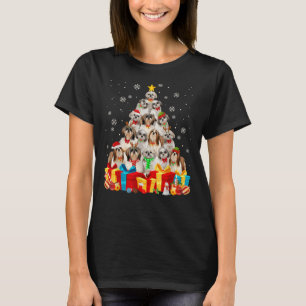Kerstmis Shih Tzu Hondenboom Kerstmis Lichten T-shirt