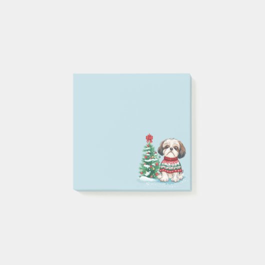 Kerstmis Shih Tzu Kerstman Hond Post-it® Notes (Voorkant)