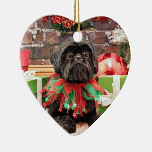 Kerstmis - Shih Tzu - Lily Keramisch Ornament (Rechts)