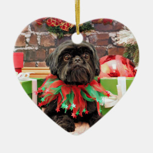 Kerstmis - Shih Tzu - Lily Keramisch Ornament