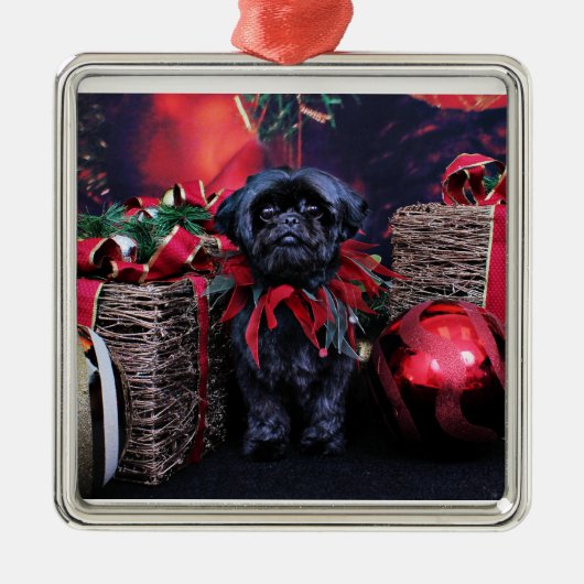 Kerstmis - Shih Tzu - Lily Metalen Ornament (Voorkant)