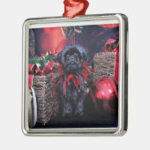 Kerstmis - Shih Tzu - Lily Metalen Ornament (Links)