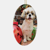 Kerstmis - Shih Tzu - Marley Keramisch Ornament (Rechts)