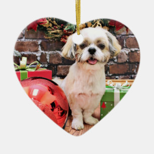 Kerstmis - Shih Tzu - Marley Keramisch Ornament