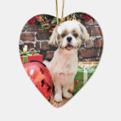 Kerstmis - Shih Tzu - Marley Keramisch Ornament (Links)
