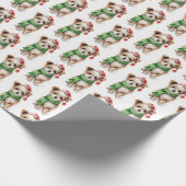 Kerstmis Shih Tzu met wintersjaal Cadeaupapier (Hoek)