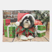 Kerstmis - Shih Tzu - Riley Theedoek (Horizontaal)