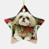 Kerstmis - Shih Tzu - Sophie Keramisch Ornament (Voorkant)