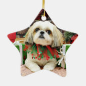 Kerstmis - Shih Tzu - Sophie Keramisch Ornament (Achterkant)
