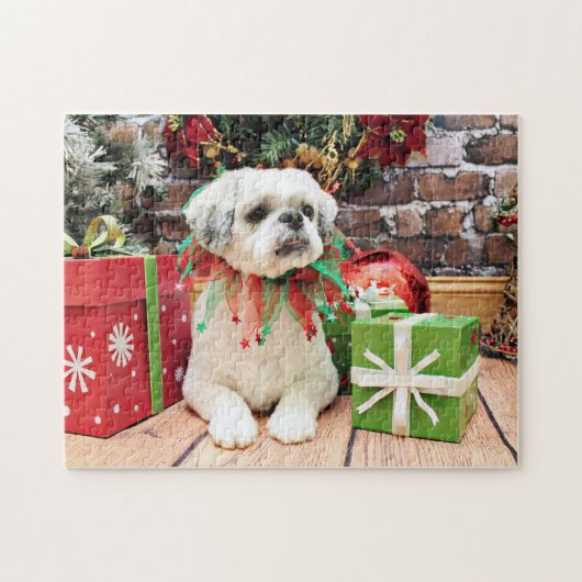 Kerstmis - Shih Tzu - Teddy Legpuzzel (Horizontaal)