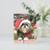 Kerstmis - Shih Tzu - Vince Feestdagenkaart (Staand voorkant)
