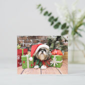 Kerstmis - Shih Tzu - Vince Feestdagenkaart (Staand voorkant)