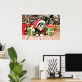 Kerstmis - Shih Tzu - Vince Poster (Thuiskantoor)