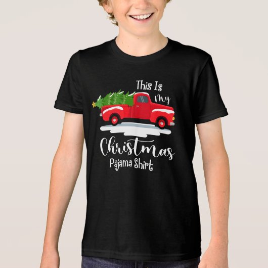 Kerstmis Shirt Red Truck Winter Feestdagen (Voorkant)