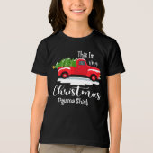 Kerstmis Shirt Red Truck Winter Feestdagen (Voorkant)