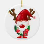 Kerstmis Shopping Gnome Keramisch Ornament (Achterkant)