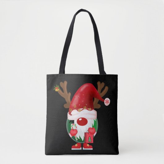 Kerstmis Shopping Gnome Tote Bag (Voorkant)