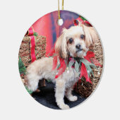 Kerstmis - Shorkie - Charlie Keramisch Ornament (Links)