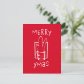 Kerstmis Shotglas Feestdagenkaart (Staand voorkant)