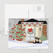 Kerstmis Siamese vrienden Feestdagenkaart (Voorkant / Achterkant)