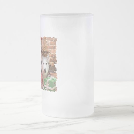 Kerstmis - Siberian Huskies - Bailey en Katya Matglas Bierpul (Center)