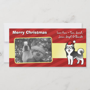 Kerstmis Siberian Husky / Alaskan Malamute Feestdagenkaart