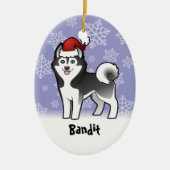 Kerstmis Siberian Husky / Alaskan Malamute Keramisch Ornament (Voorkant)