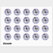 Kerstmis Siberian Husky / Alaskan Malamute Ronde Sticker (Vel)