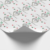 Kerstmis Siberian Husky Cadeaupapier (Hoek)