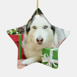Kerstmis - Siberian Husky - Juliet Keramisch Ornament