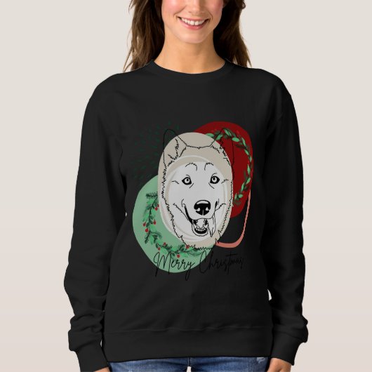 Kerstmis Siberian Husky Trui (Voorkant)