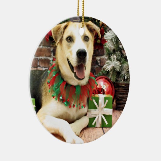 Kerstmis - Siberian Husky X - Harley Keramisch Ornament (Rechts)