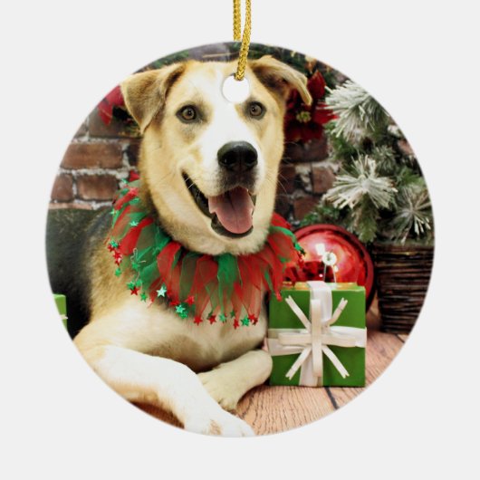 Kerstmis - Siberian Husky X - Harley Keramisch Ornament (Voorkant)