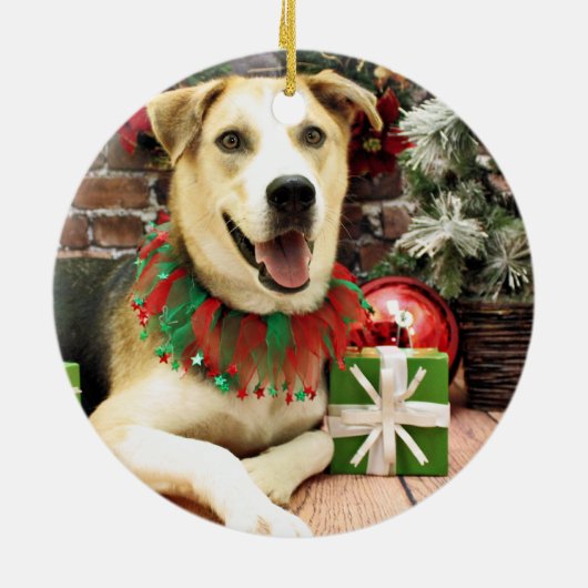 Kerstmis - Siberian Husky X - Harley Keramisch Ornament (Achterkant)