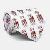 Kerstmis Siberische Husky in Sneeuwvlokken Stropdas (Opgerold)